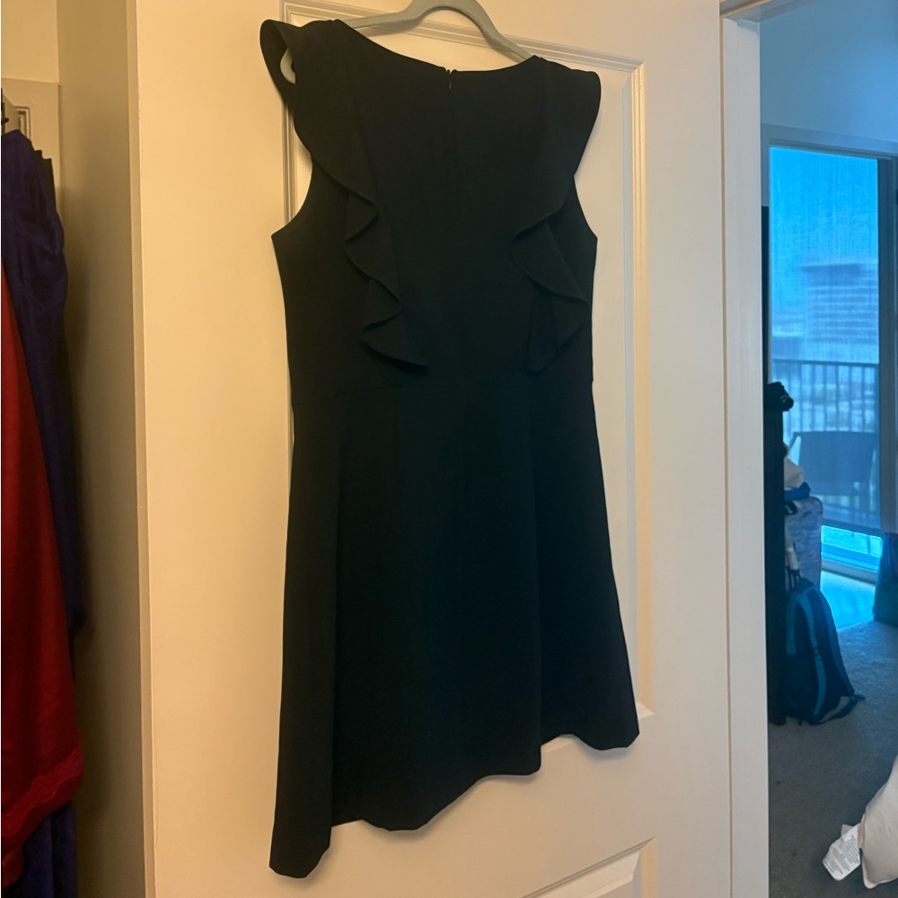 French Connection Black Ruffle-Front Mini Dress - Picture 4 of 4